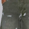 Jeans de charpentier ripstop kaki peint