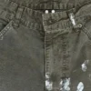 Jeans de charpentier ripstop kaki peint