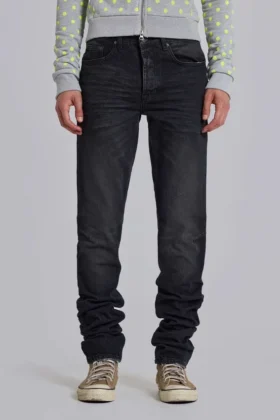 Jeans « Drain » noir délavé