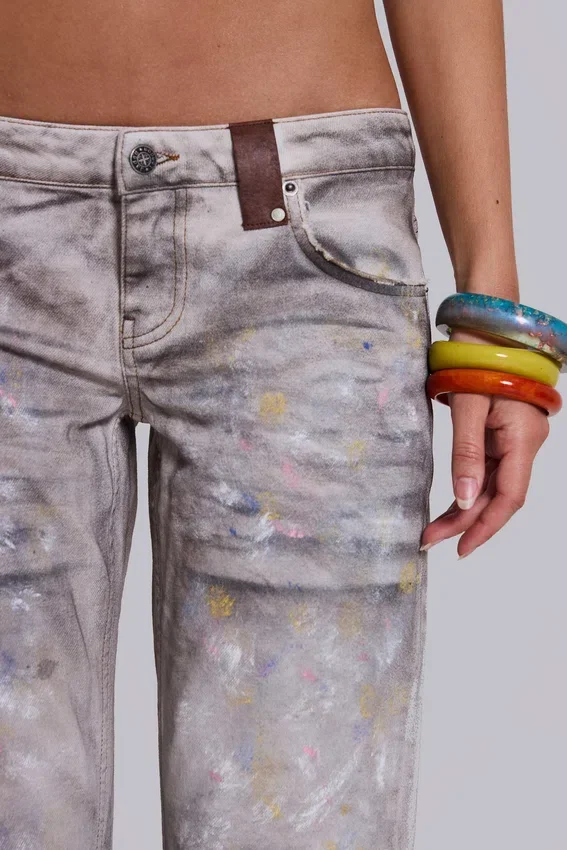 Jeans droit taille basse Rider, coloris Painter