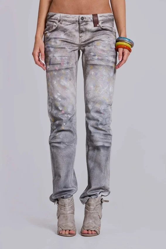 Jeans droit taille basse Rider, coloris Painter