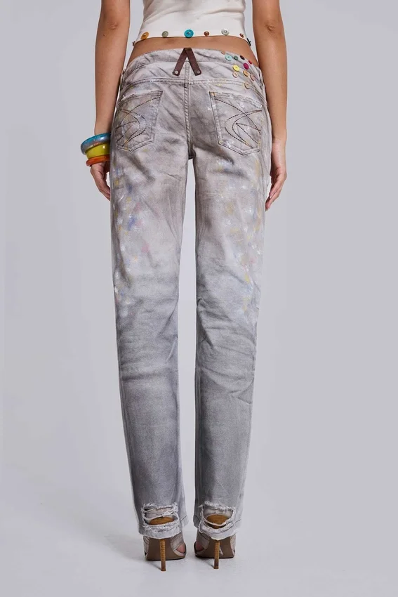Jeans droit taille basse Rider, coloris Painter