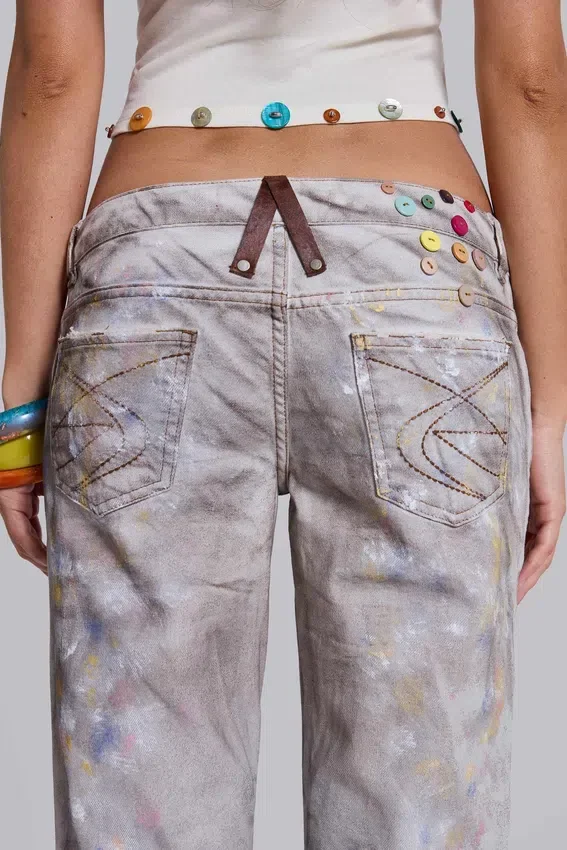 Jeans droit taille basse Rider, coloris Painter