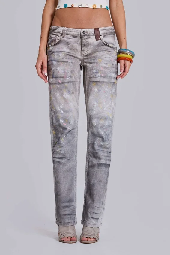 Jeans droit taille basse Rider, coloris Painter
