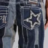 Jeans Rider à patchwork de drapeaux Rock Revival