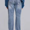 Jeans Rider taille basse à coupe droite, délavage clair
