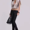 Jeans skinny taille basse enduit Ardor