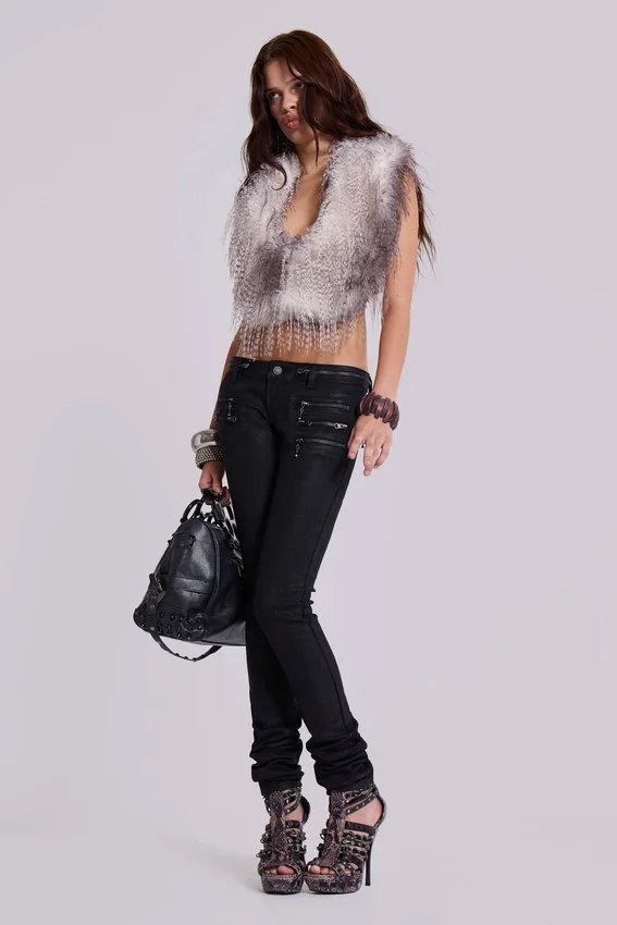 Jeans skinny taille basse enduit Ardor