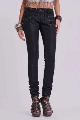 Jeans skinny taille basse enduit Ardor