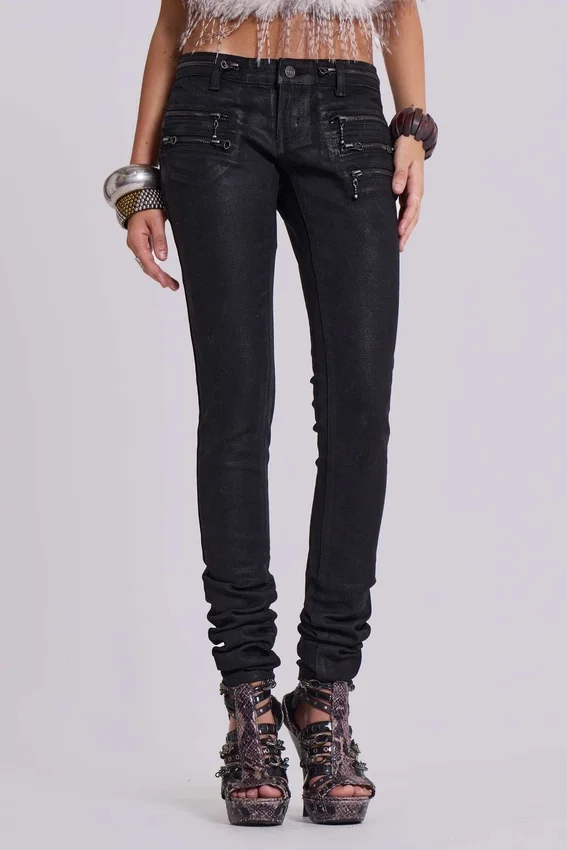 Jeans skinny taille basse enduit Ardor
