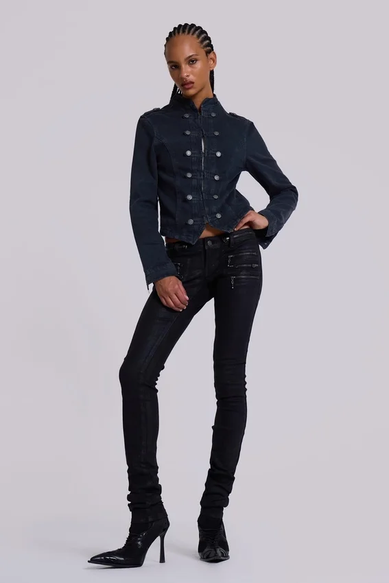 Jeans skinny taille basse enduit Ardor