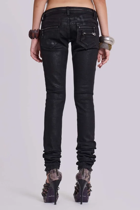 Jeans skinny taille basse enduit Ardor