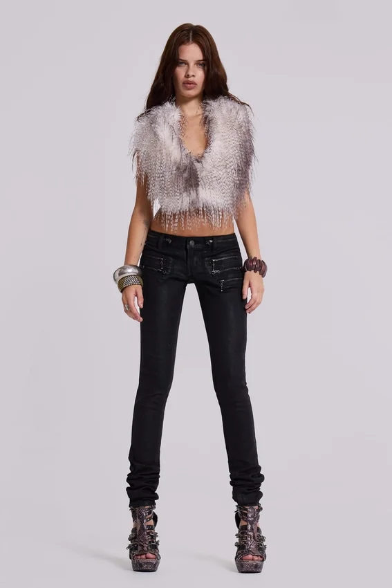 Jeans skinny taille basse enduit Ardor