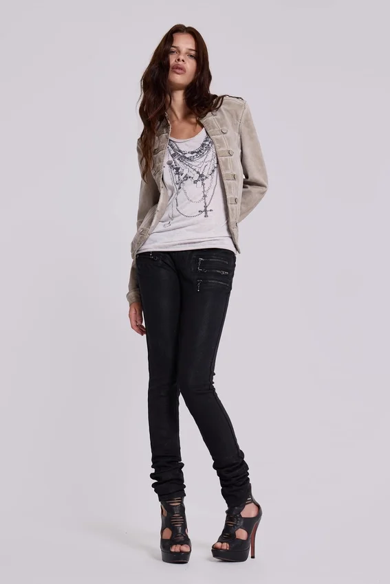 Jeans skinny taille basse enduit Ardor