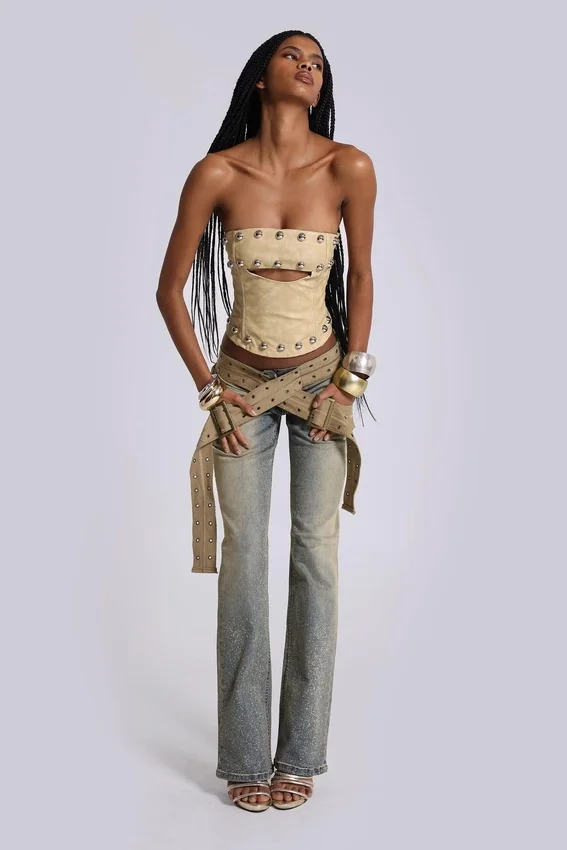 Jeans « Strap Up » délavés « Stone Wash »