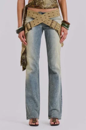 Jeans « Strap Up » délavés « Stone Wash »