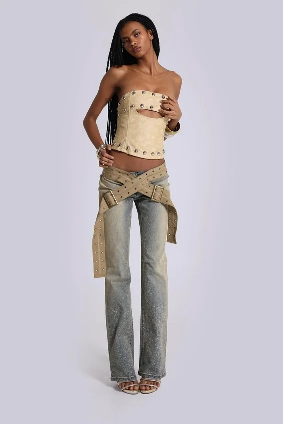 Jeans « Strap Up » délavés « Stone Wash »