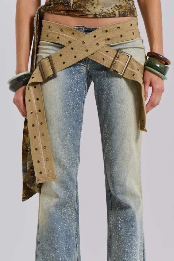 Jeans « Strap Up » délavés « Stone Wash »