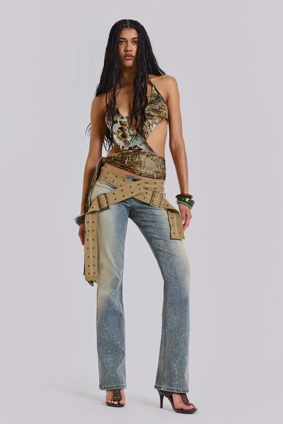 Jeans « Strap Up » délavés « Stone Wash »