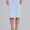 Jupe midi Alysa en Airtex turquoise