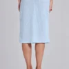 Jupe midi Alysa en Airtex turquoise