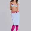 Jupe midi Alysa en Airtex turquoise