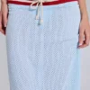 Jupe midi Alysa en Airtex turquoise