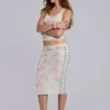 Jupe midi en dentelle cloutée Fioretta