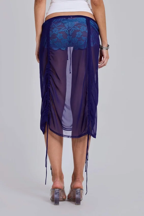 Jupe midi en maille froncée Velare