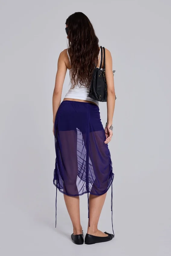 Jupe midi en maille froncée Velare