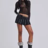 Jupe plissée cloutée Onyx
