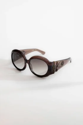 Lunettes de soleil rondes oversize Majorette en marron