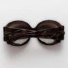 Lunettes de soleil rondes oversize Majorette en marron