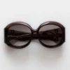 Lunettes de soleil rondes oversize Majorette en marron