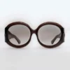 Lunettes de soleil rondes oversize Majorette en marron