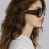 Lunettes de soleil rondes oversize Majorette en marron