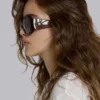 Lunettes de soleil rondes oversize Majorette en marron