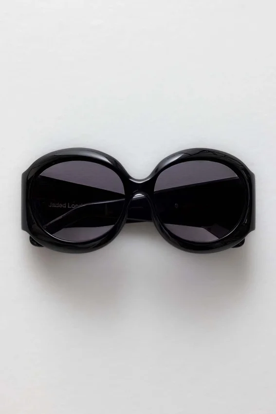Lunettes de soleil rondes oversize Majorette en noir