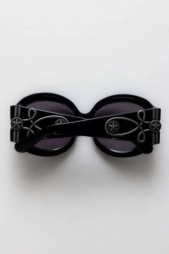 Lunettes de soleil rondes oversize Majorette en noir