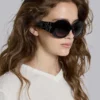 Lunettes de soleil rondes oversize Majorette en noir
