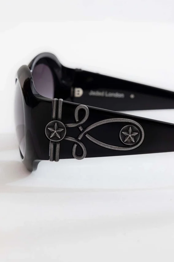 Lunettes de soleil rondes oversize Majorette en noir