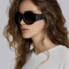 Lunettes de soleil rondes oversize Majorette en noir