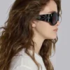 Lunettes de soleil rondes oversize Majorette en noir