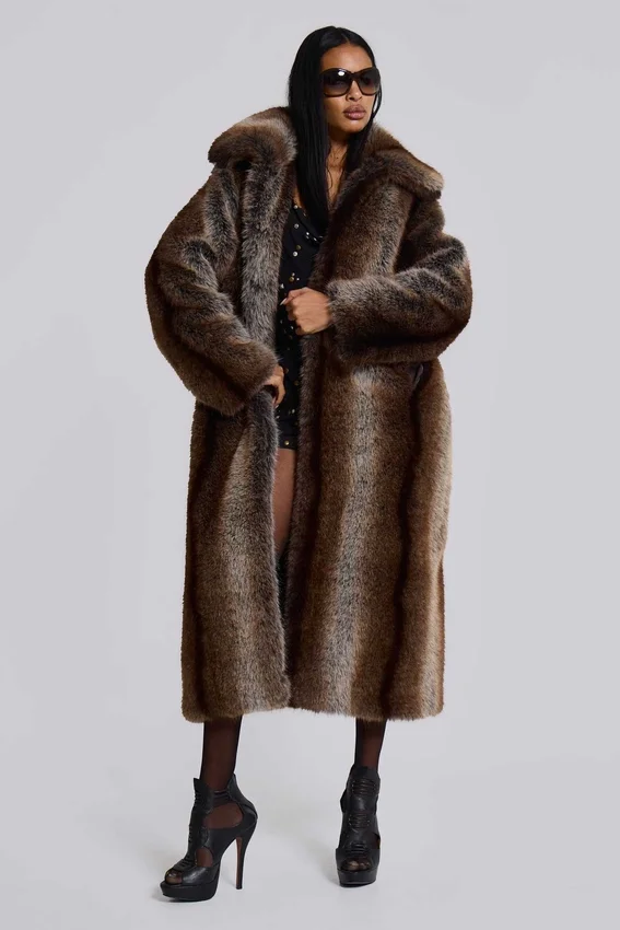 Manteau en fausse fourrure Agyness Brown