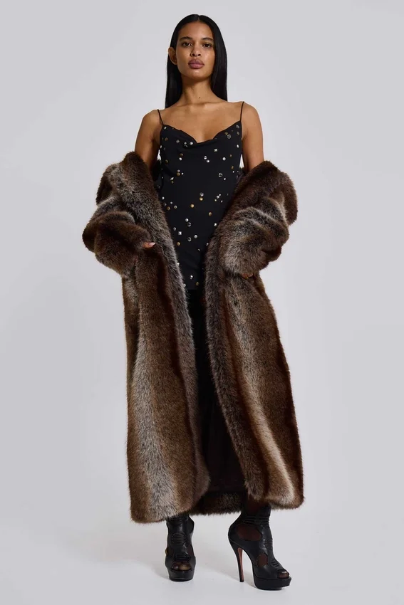 Manteau en fausse fourrure Agyness Brown