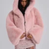 Manteau oversize en fausse fourrure Mara, rose