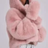 Manteau oversize en fausse fourrure Mara, rose