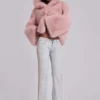 Manteau oversize en fausse fourrure Mara, rose