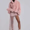 Manteau oversize en fausse fourrure Mara, rose