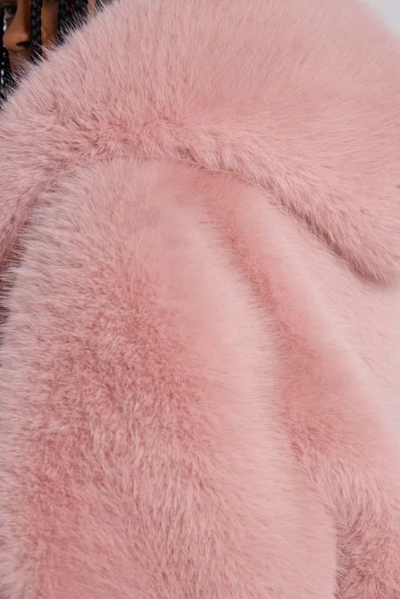 Manteau oversize en fausse fourrure Mara, rose